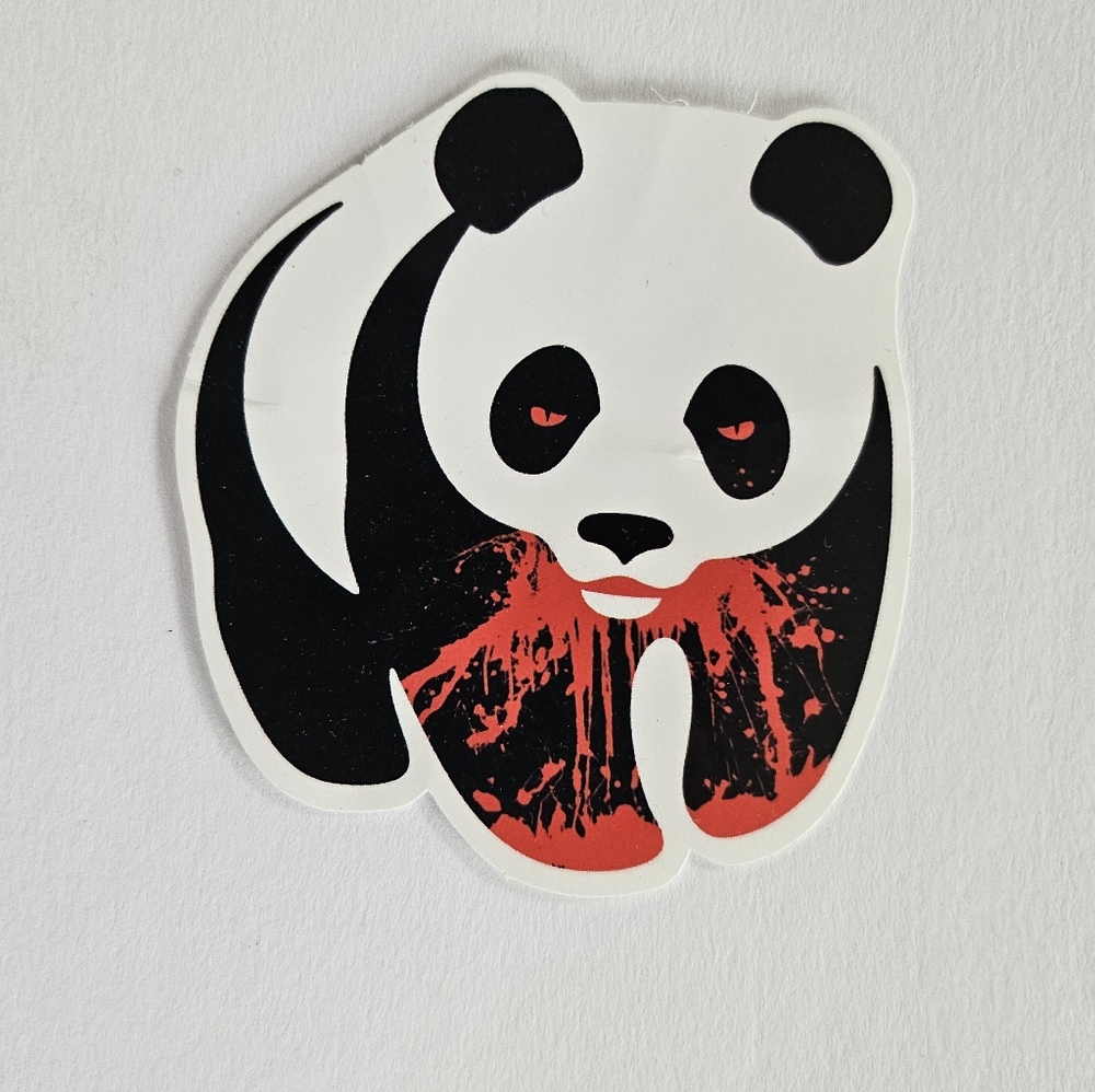 Panda express parody skateboard sticker,  laptop sticker